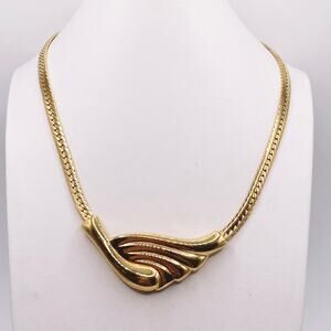 Vintage Napier Gold Tone Chain Collar Necklace 14”